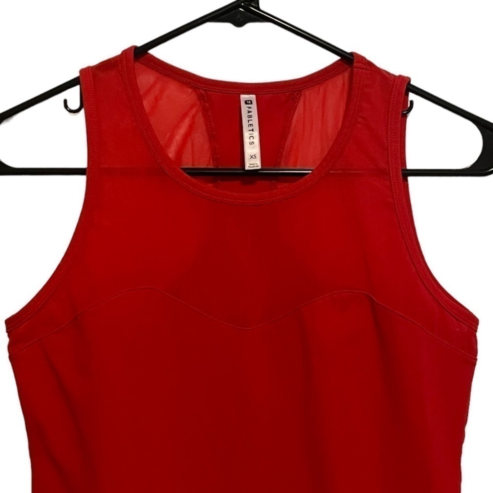Fabletics Red Mesh Racerback Workout Tank Size XS - Picture 2 of 8